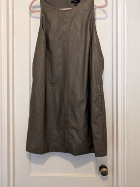 J. Crew Taupe Sleeveless Faux Leather Dress